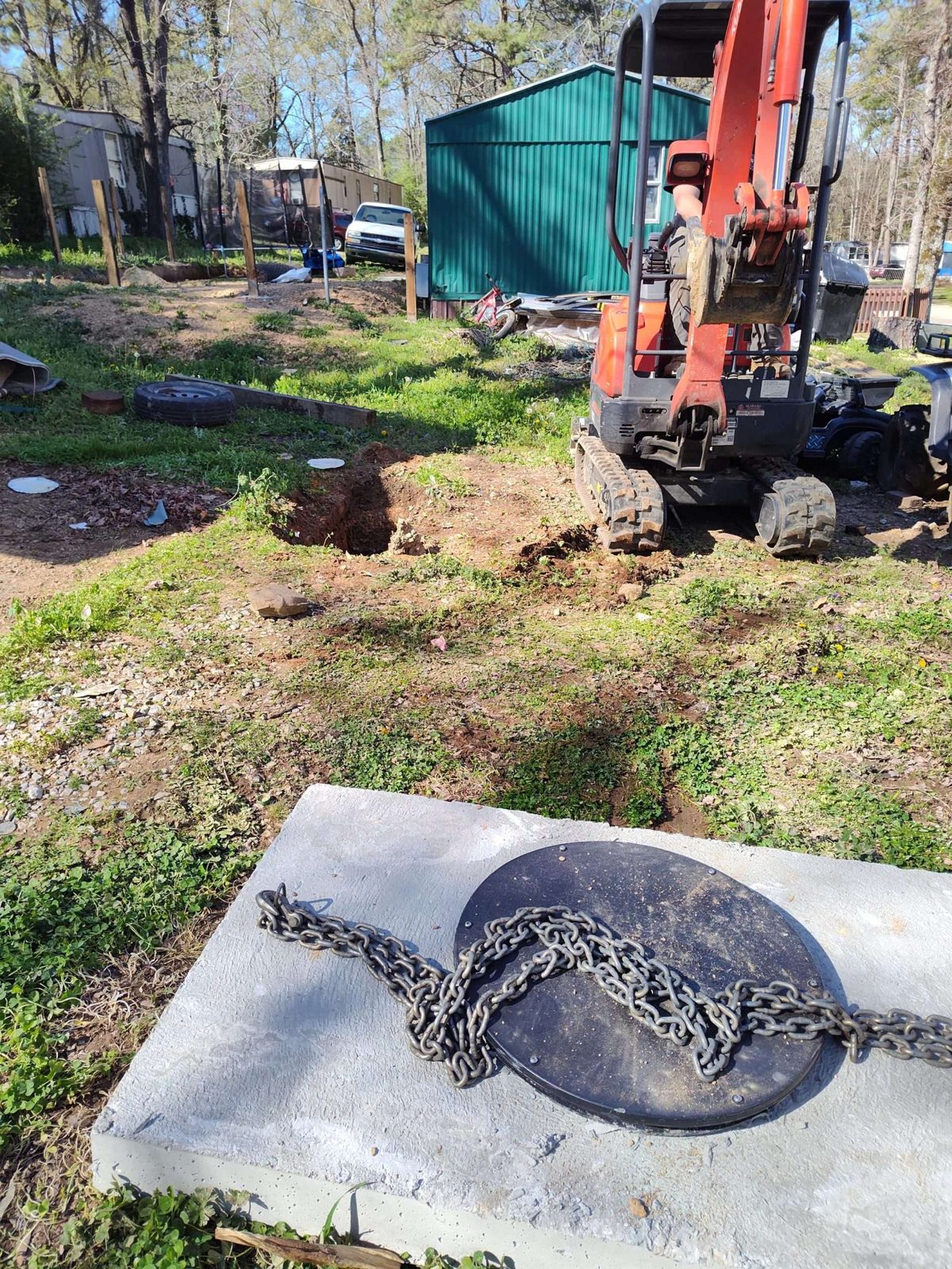 SFI Environmental crew performing septic and wastewater work at a job site in North Alabama