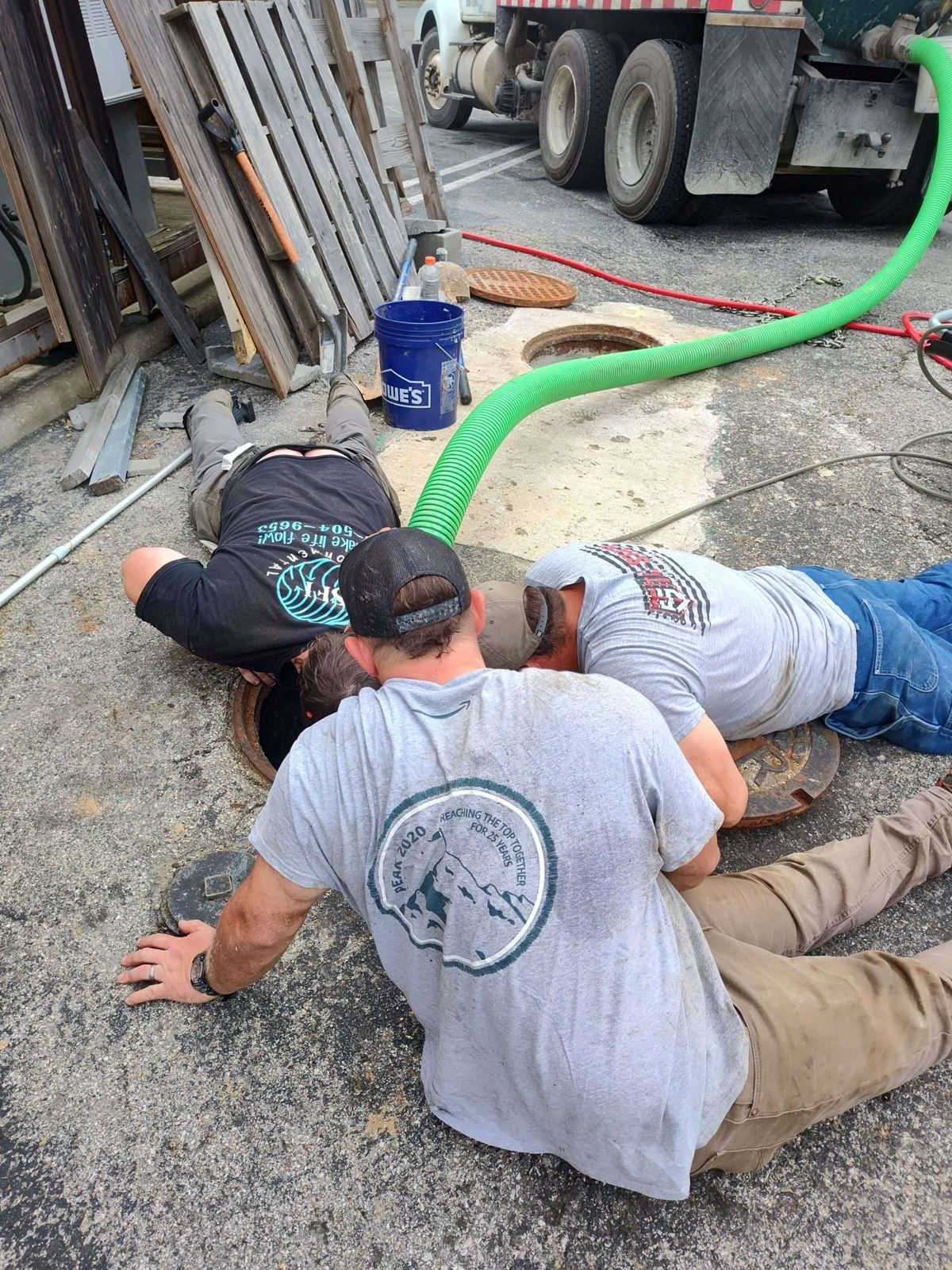 SFI Environmental crew performing septic and wastewater work at a job site in North Alabama