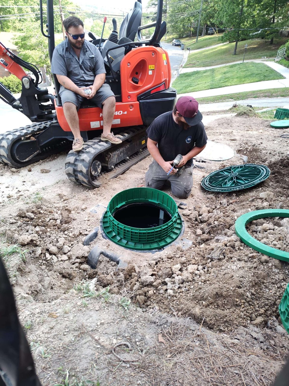 SFI Environmental crew performing septic and wastewater work at a job site in North Alabama
